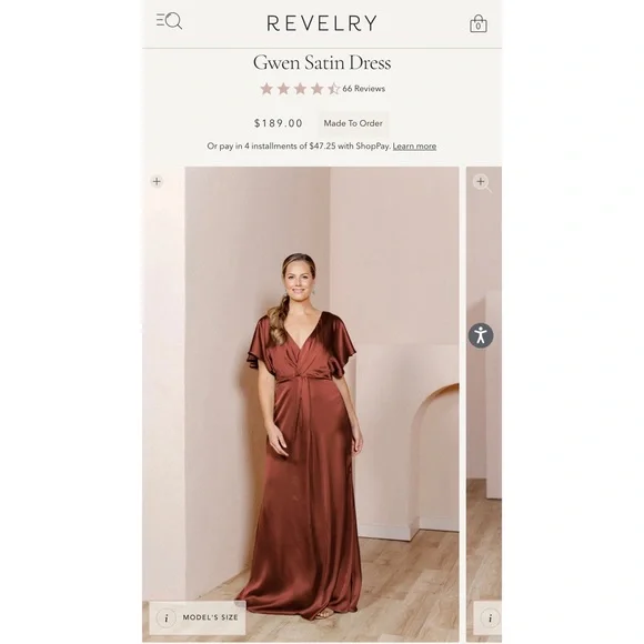 Revelry | Dresses | Revelry Gwen Satin Bridesmaid Dress Shade Cinnamon Rose  78 Size 20 Nwt | Poshmark